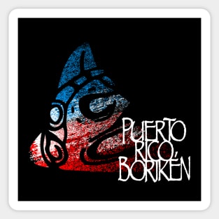 Zemi Taino Puerto Rico Flag Colors Grunge Style Sticker